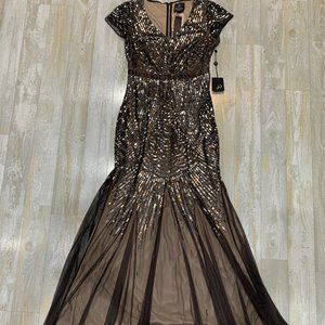 ADRIANNA PAPELL Beaded Mermaid-Tail Gown